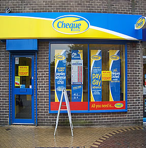 Cheque Centre typical shop frontage