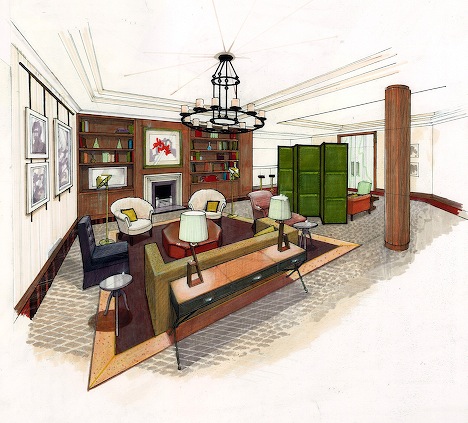 The Ivy Interior Sketch View1